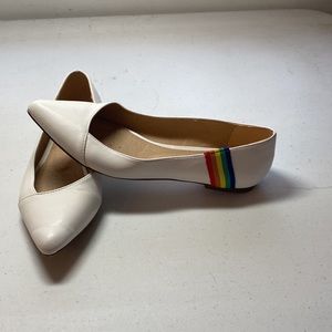 Chelsea crew flats white and rainbow size eu 38 us 6